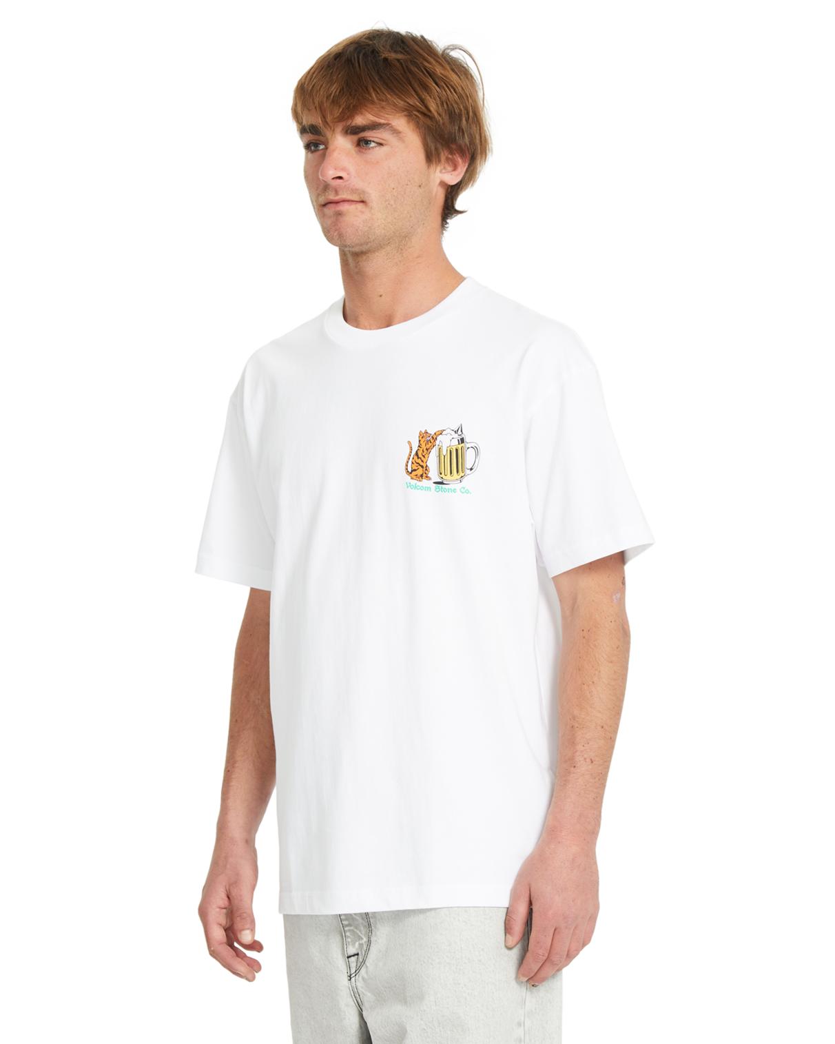 Volcom Curious Cat camiseta manga corta hombre detail 2 | WHITE