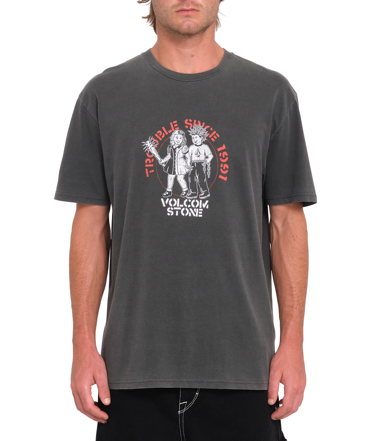 Volcom Trouble Couple Pw Short Sleeve T-Shirt - Black