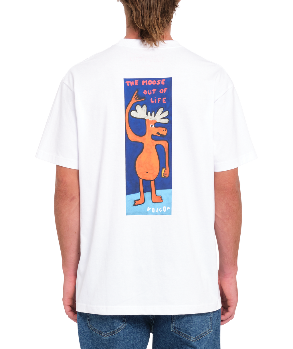 Kurzarm-T-Shirt Volcom Olivmoose - Weiß