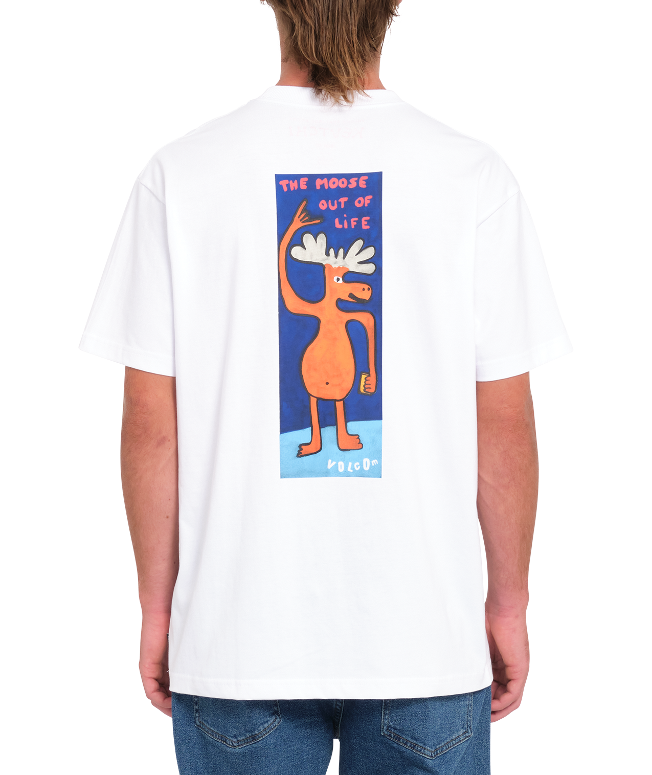 Kurzarm-T-Shirt Volcom Olivmoose - Weiß