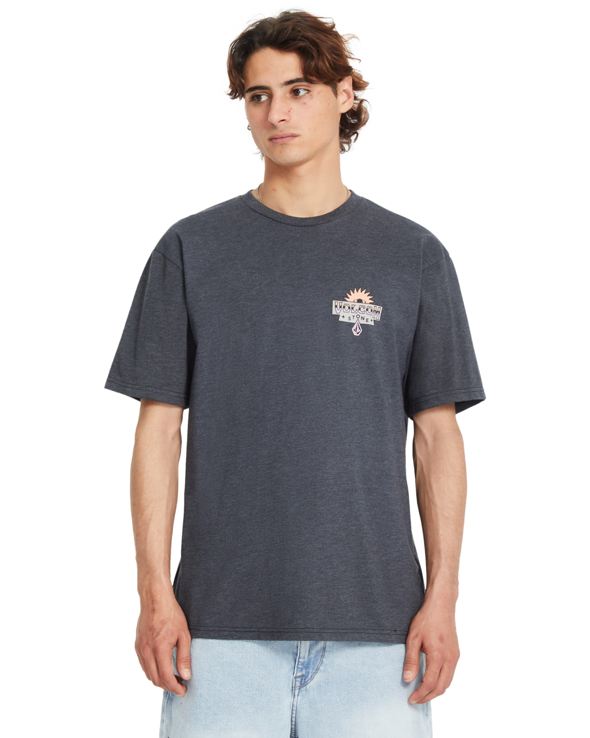 T-shirt de manga curta Volcom Sure Thing Hth - Heather Black