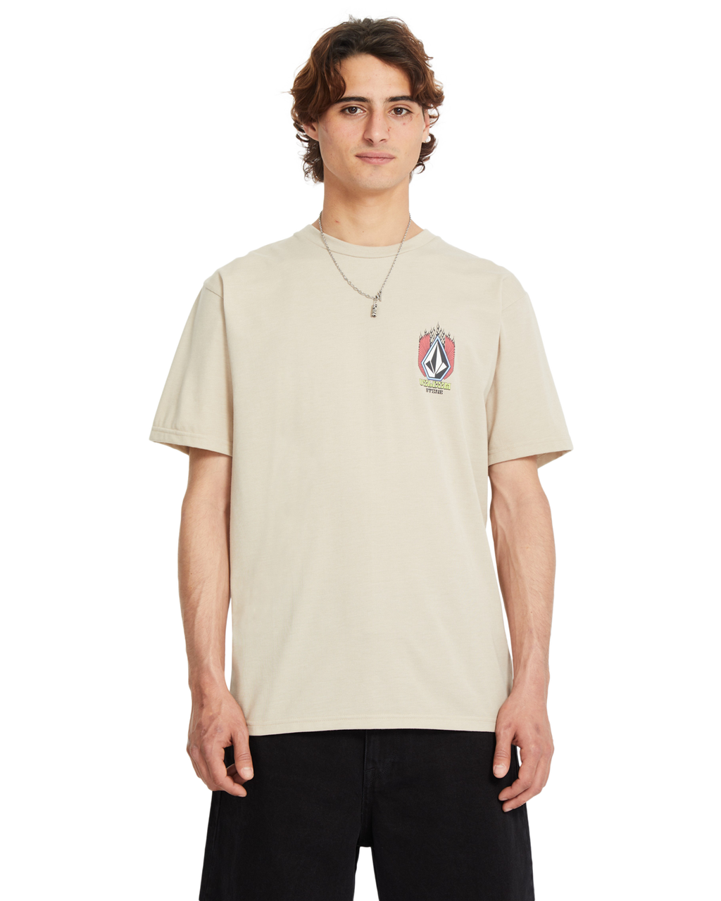 T-shirt de manga curta Volcom Draggin Stone Hth - Bege Claro