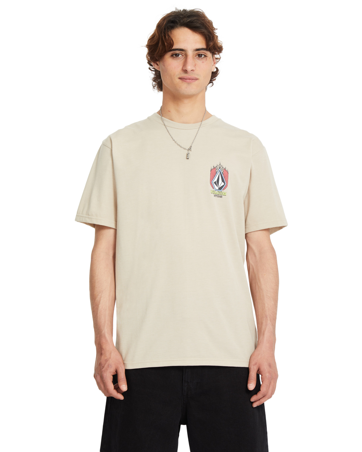 T-shirt de manga curta Volcom Draggin Stone Hth - Bege Claro