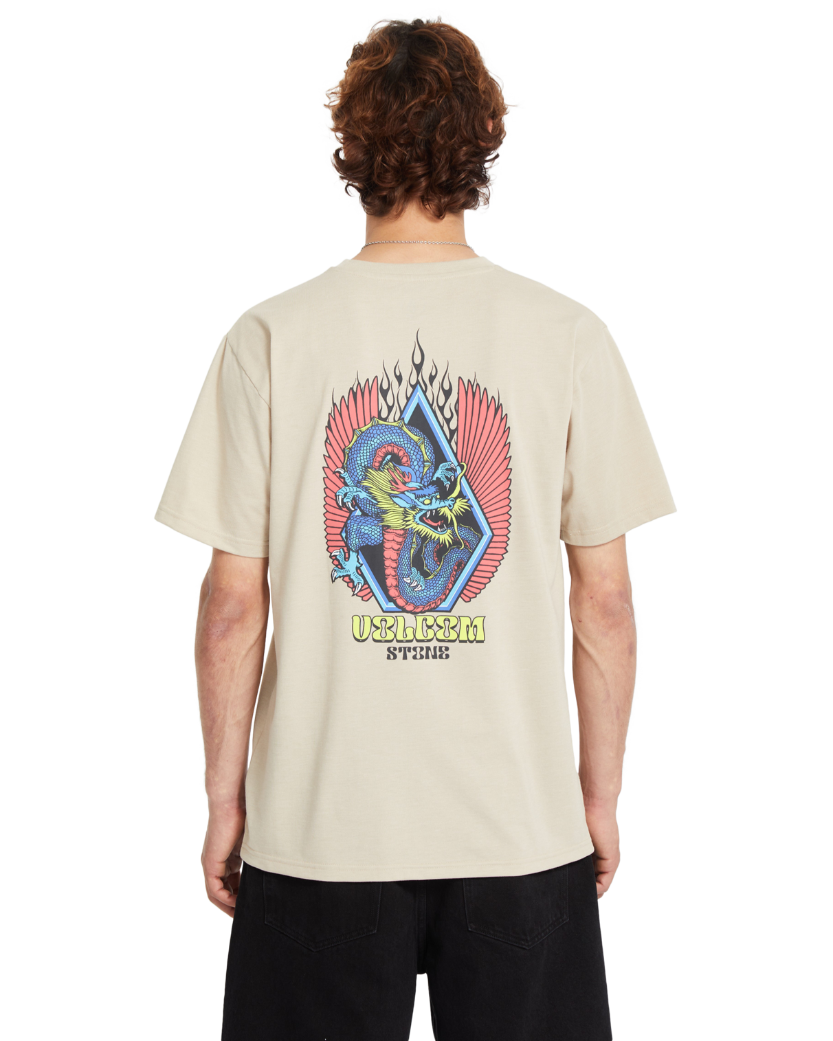 T-shirt de manga curta Volcom Draggin Stone Hth - Bege Claro