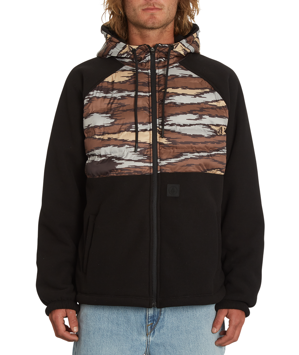 Camisa de sobreposição Volcom Muzzer Tripper Forrada em Polar - Castanho Casca