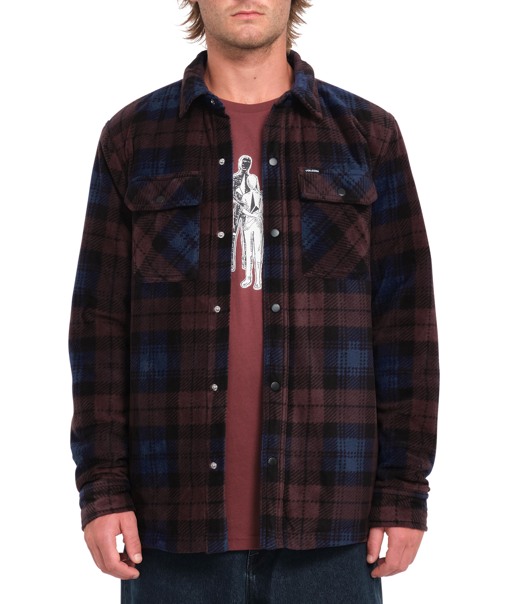 Volcom Bowered Fleece Ls Shirt - Merlot