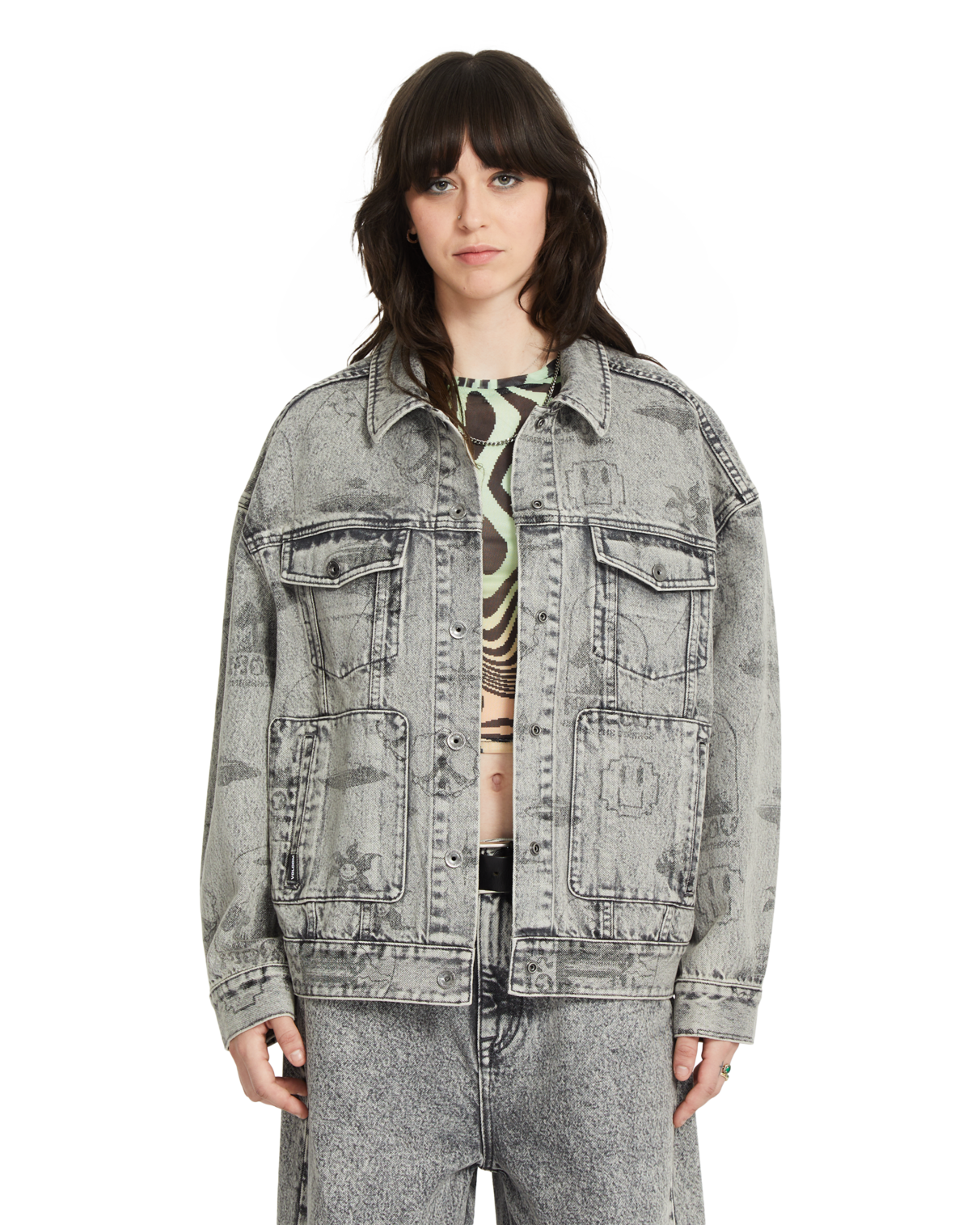 Chaqueta Mujer Volcom Fa Filip Rygalski Denim Jkt - Grey Vintage