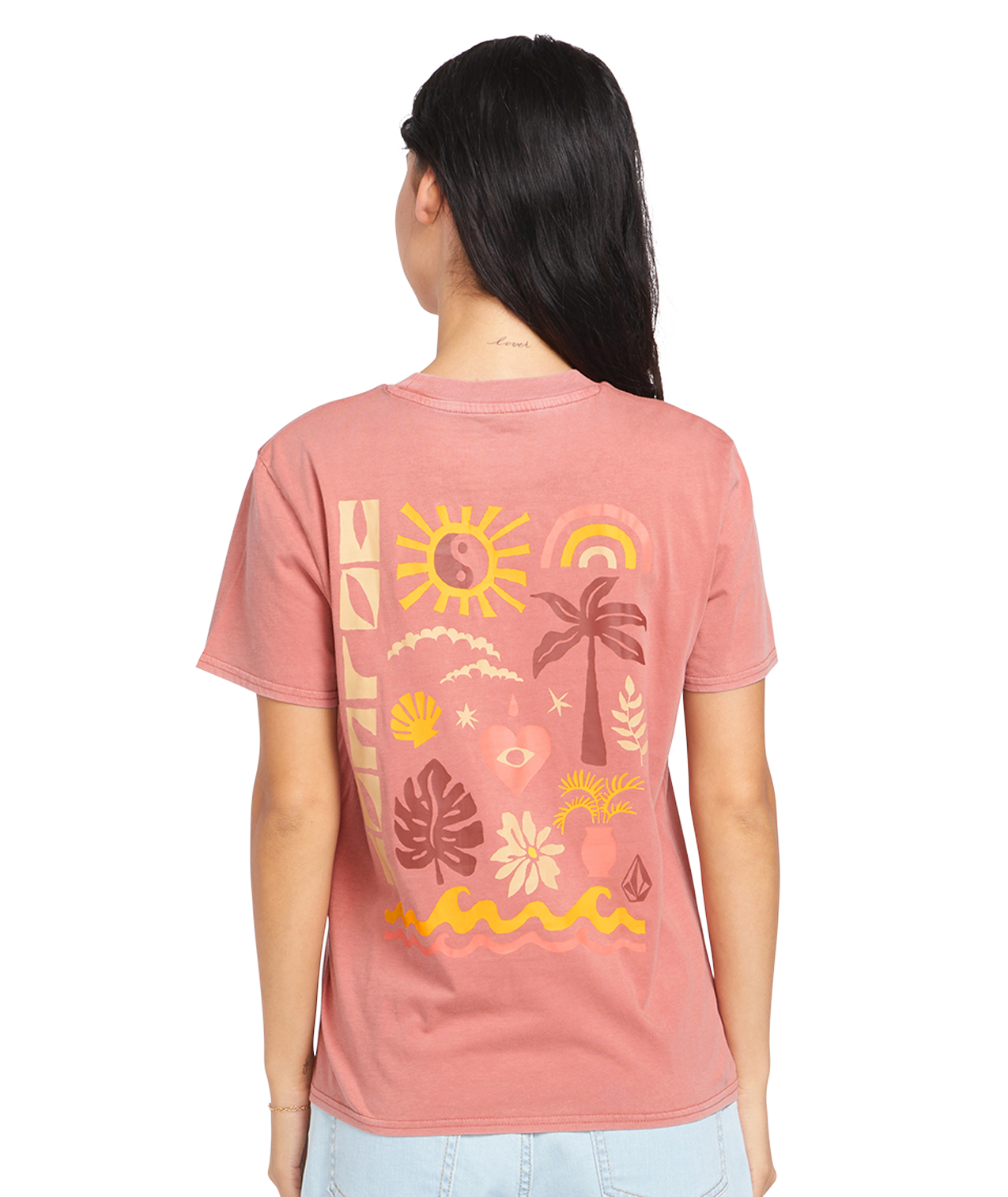 T-shirt feminina Volcom Lock It Up Tee - Rosa Malva