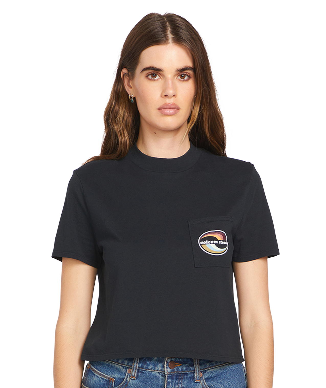 T-shirt feminina Volcom Pocket Dial Tee - Preto