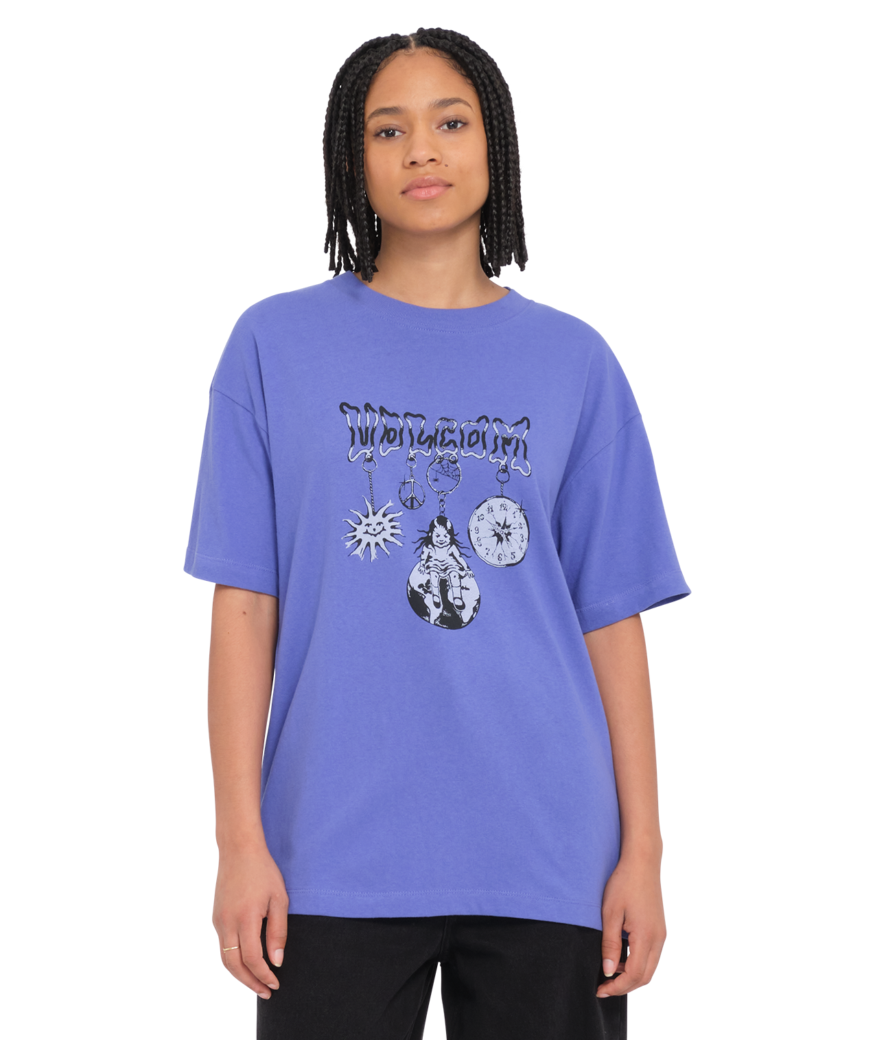 T-shirt feminina Volcom Fa Keutchi Tee - Azul Bico de Caneta