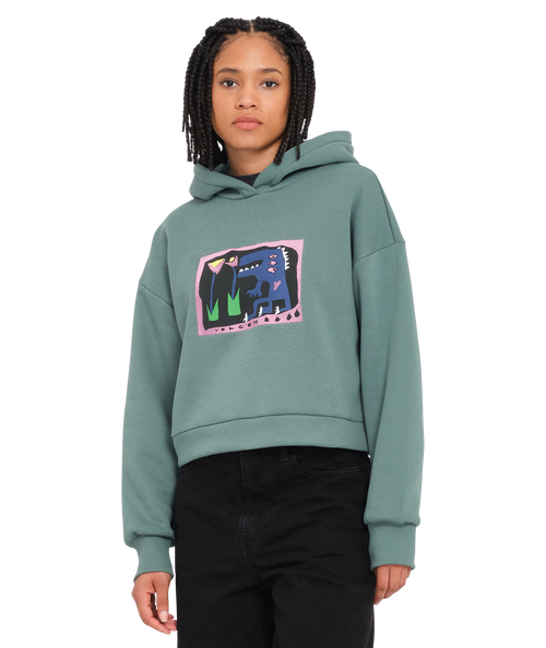 Felpa con cappuccio donna Volcom Longo Hoodie - Sea Green