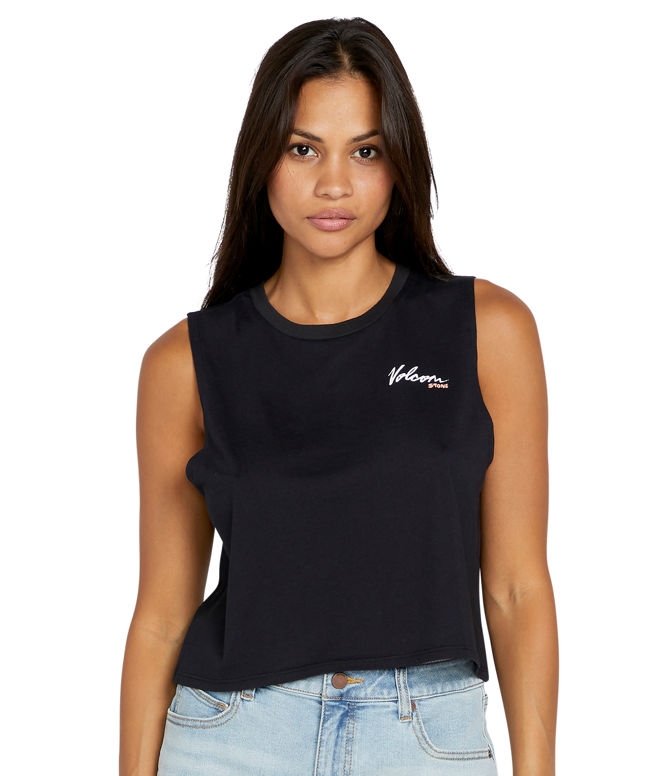 T-shirt feminina Volcom Stone Hour Crop - Preto
