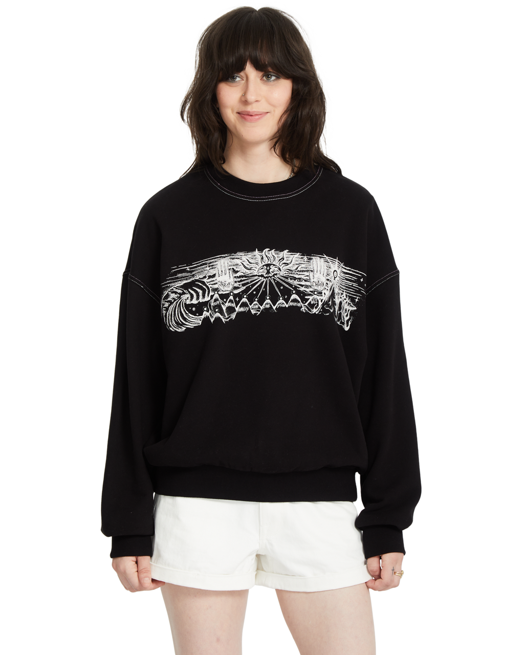 Volcom Women's Fa Alix Crew Sweatshirt - Black