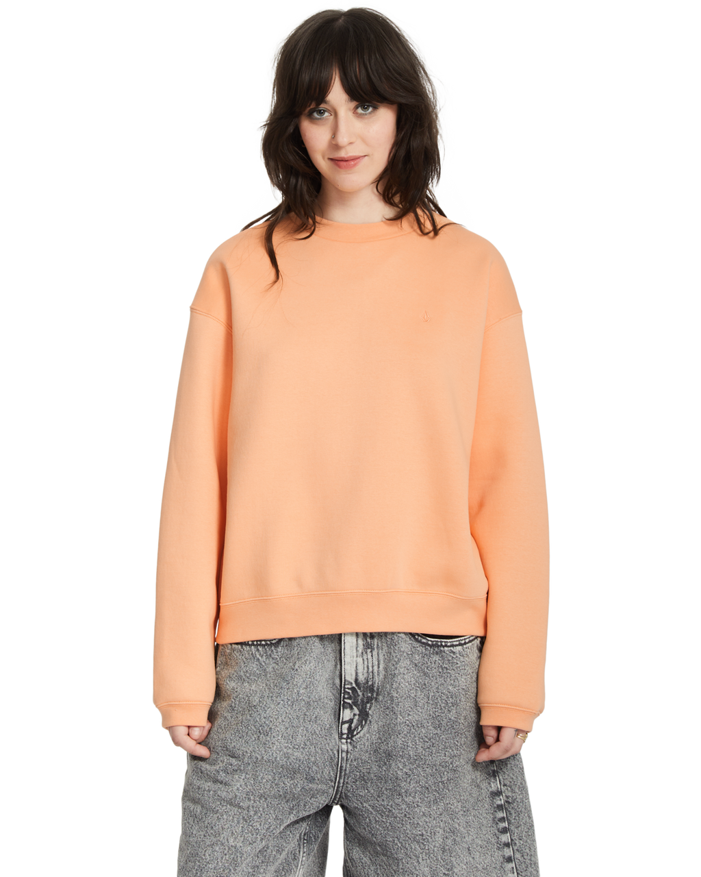 Volcom Stone Heart Up Crew Women's Sweatshirt - Pale Peach