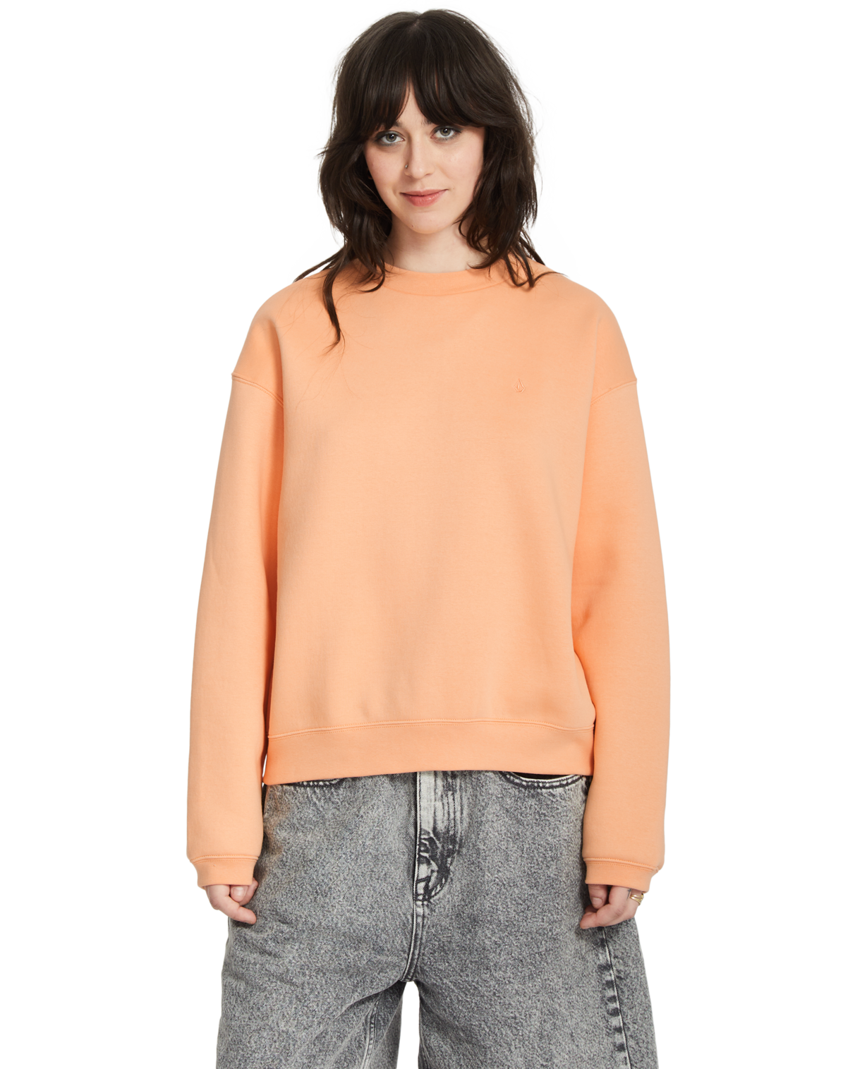 Volcom Stone Heart Up Crew Women's Sweatshirt - Pale Peach