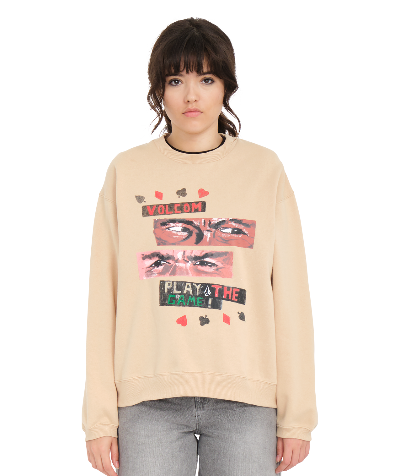 Volcom Play The Crew Women's Sweatshirt - Khaki