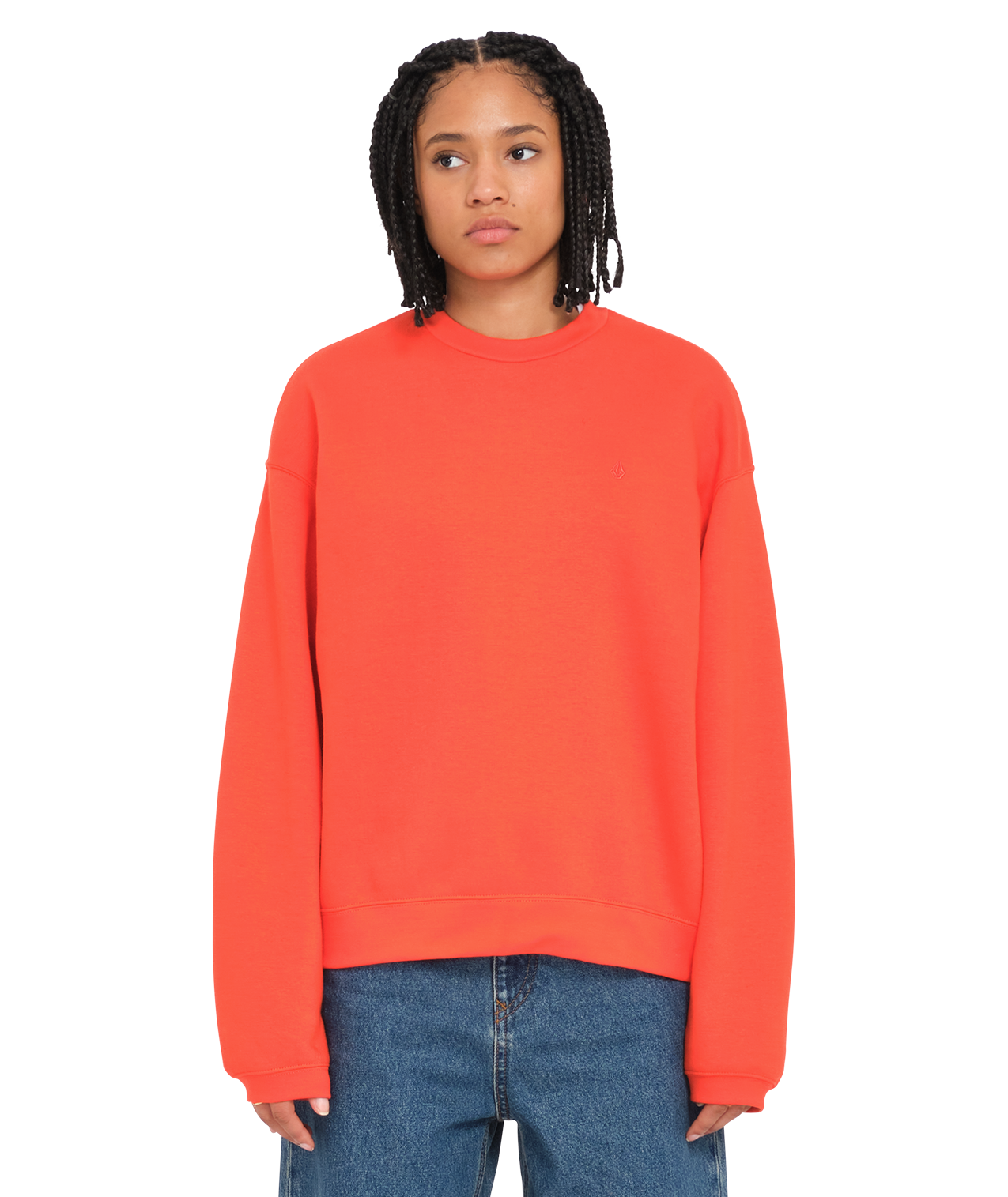 Volcom Stone Heart Up Crew Women's Sweatshirt - Bright Red