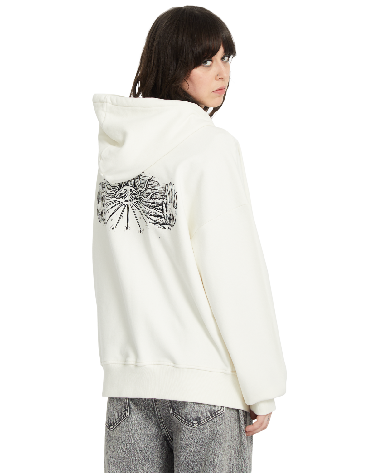 Volcom Women's Fa Alix Zip Fleece Hoodie - Star White