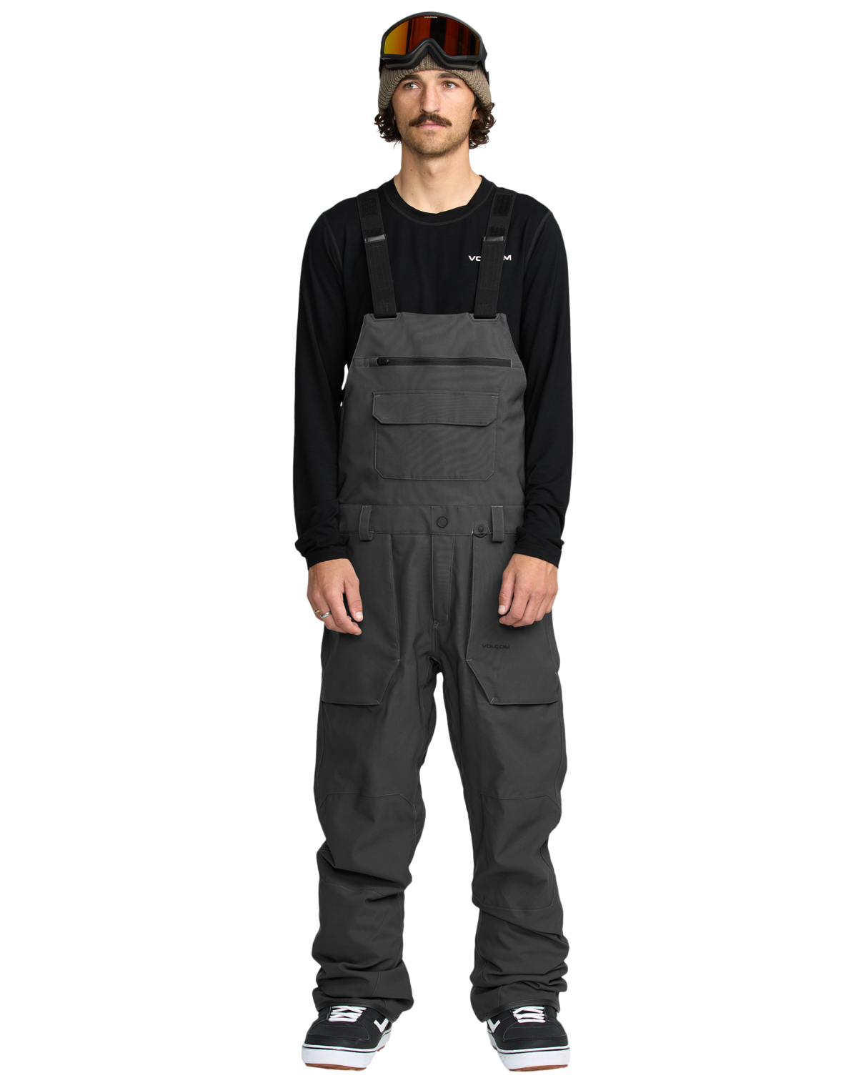 Volcom Roan Bib Overall Snowboard Pants - Dark Grey