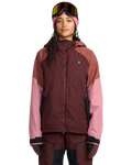 Casaco de Snowboard Mulher Volcom Agate Ins Jacket - Oxblood