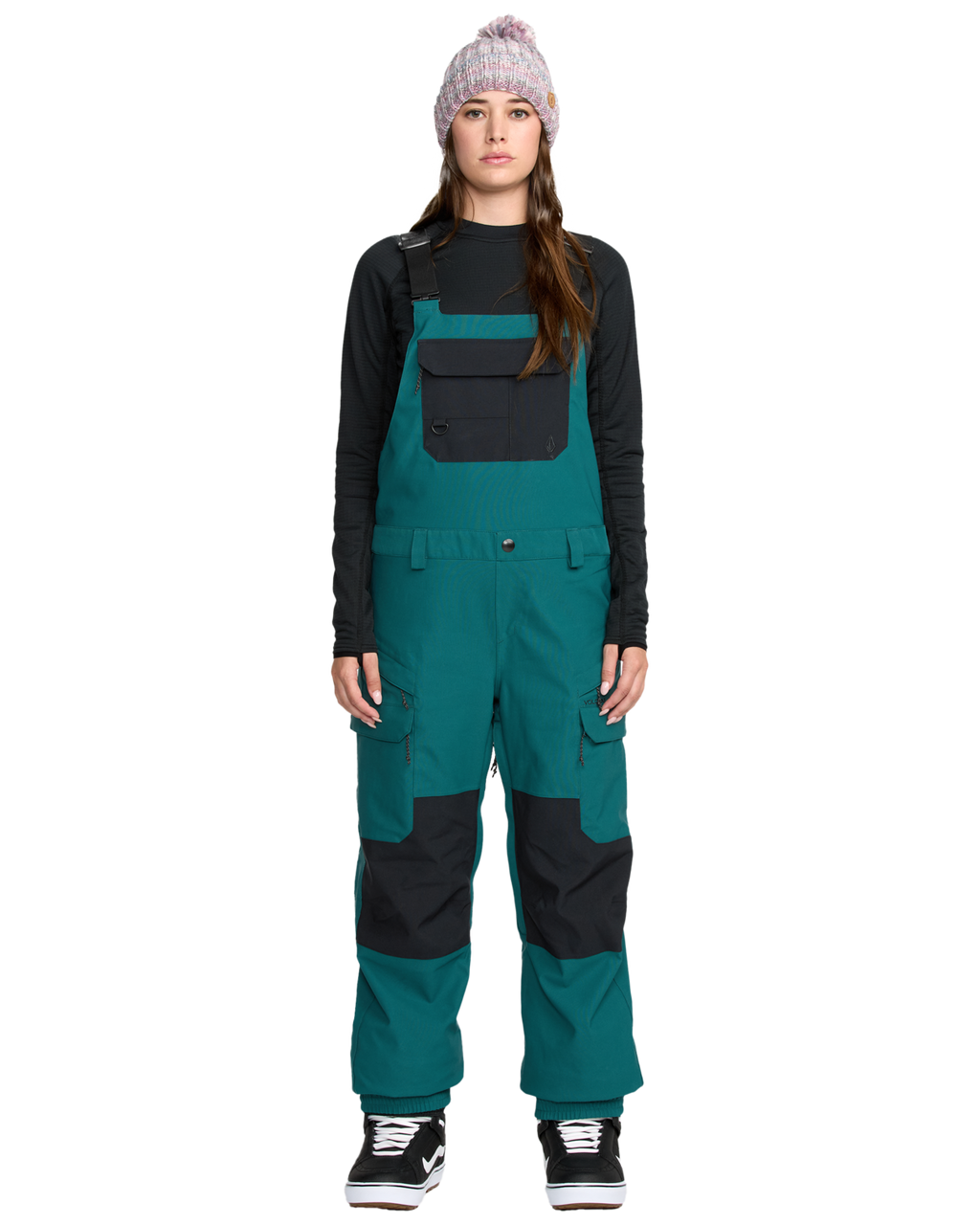 Damen Snowboardhose Volcom Creston 3D Stretch Latzhose - Atlantic Deep