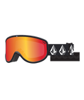 Volcom Footprints Matte Black/Stone Snow Goggles + Bonus Lens - Red Chrome