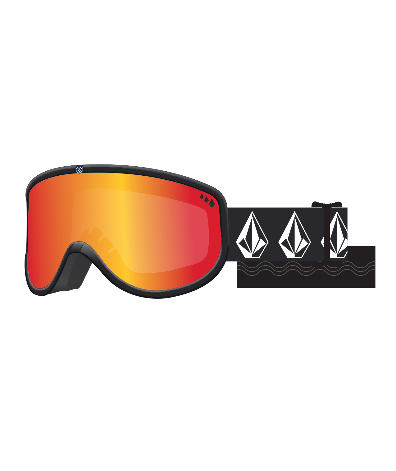Volcom Footprints Skibrille Matte Black/Stone + Bonus Linse - Rot Chrom