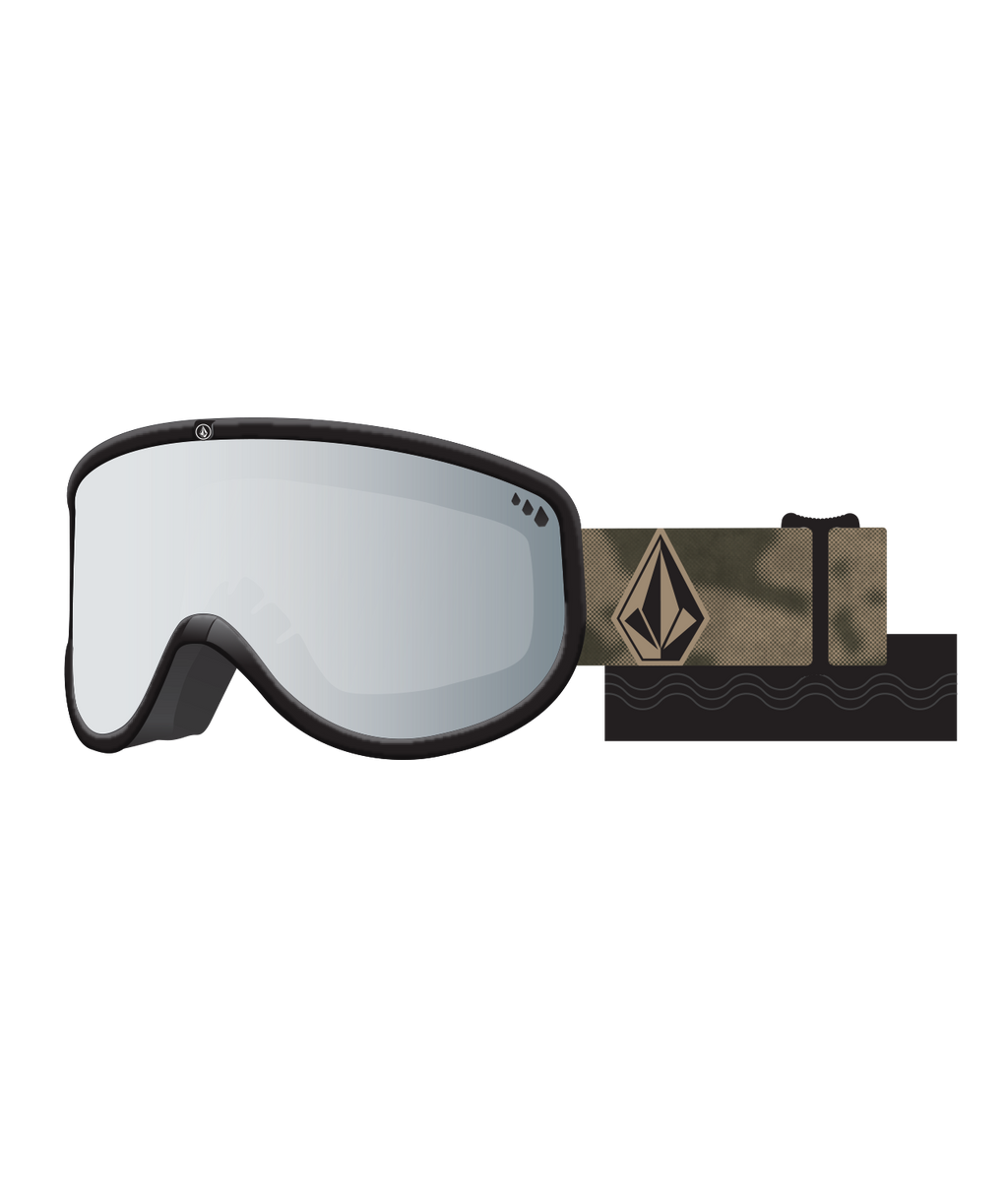 Volcom Footprints Camo Haze Snow Goggles + Bonus Lens Rose - Silver Chrome