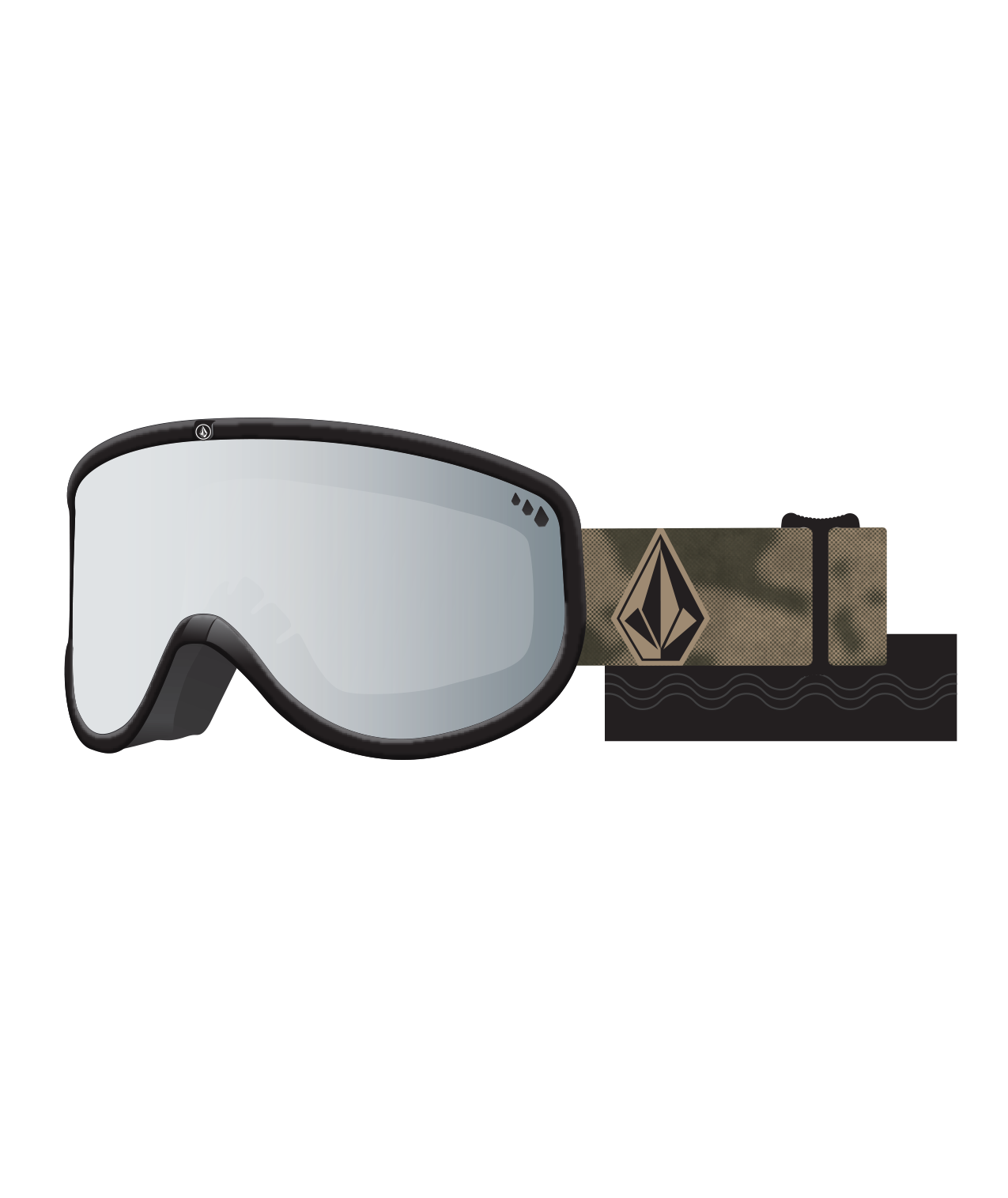 Volcom Footprints Camo Haze Snow Goggles + Bonus Lens Rose - Silver Chrome