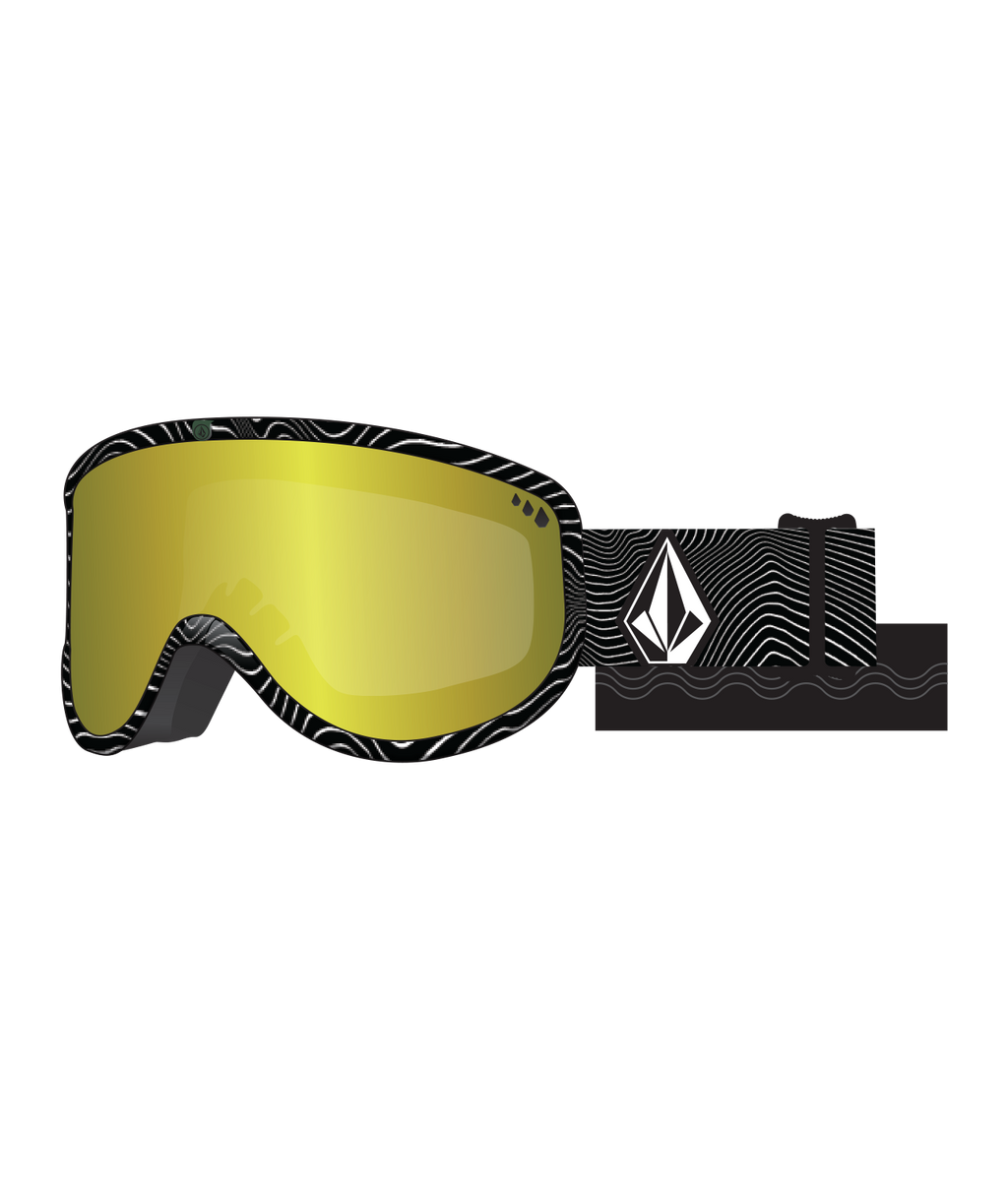 Volcom Footprints Op Art Snow Goggles + Bonus Lens Rose - Gold Chrome