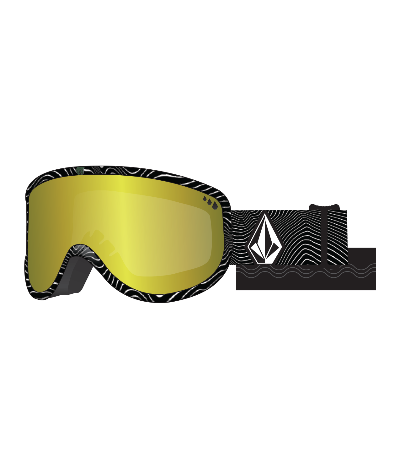 Volcom Footprints Op Art Snow Goggles + Bonus Lens Rose - Gold Chrome
