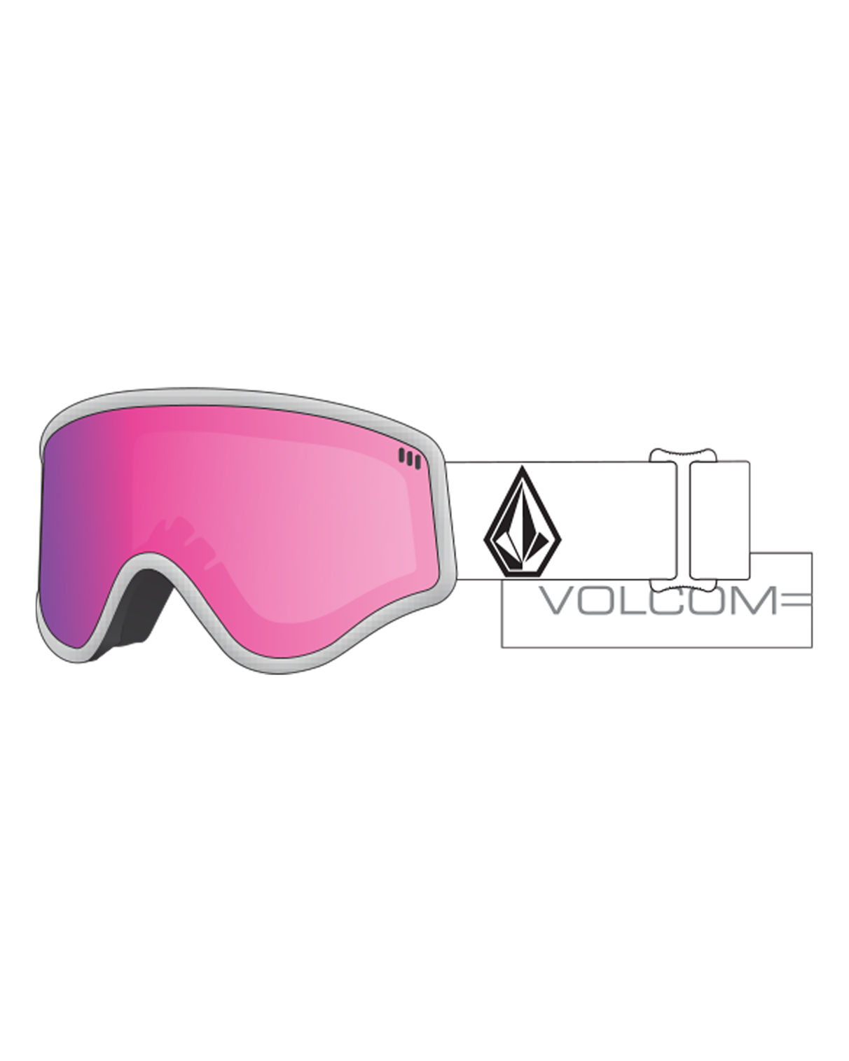 Volcom Yae Schneebrille Matt Weiß - Pink Chrome
