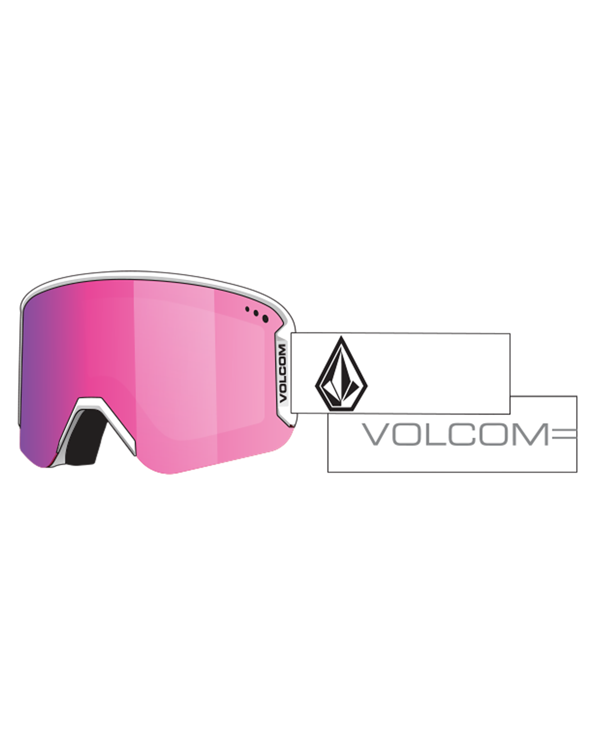 Volcom Garden 2 Schneebrille Matt Weiß - Pink Chrome