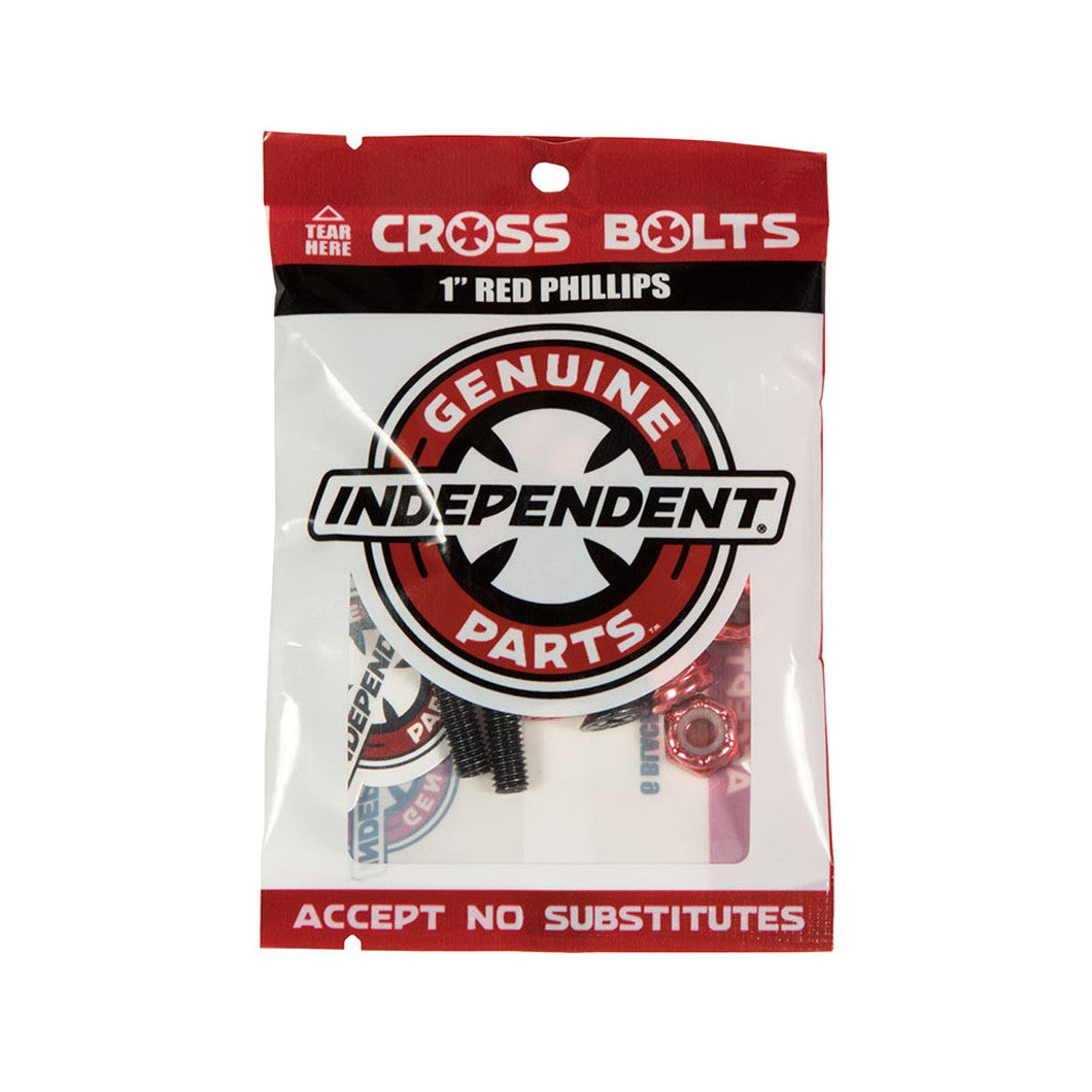 Independent Phillips 1" Black Red skate screws