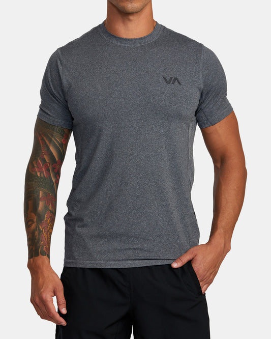 Rvca VA Sport Vent Technisches T-Shirt – Charcoal Heather