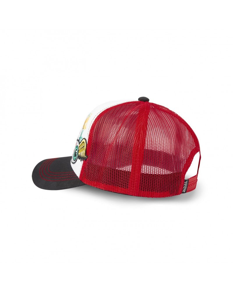 Von Dutch - Cappellino da camionista Flying Eyes - Bianco / Rosso