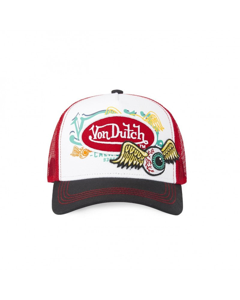 Von Dutch - Casquette Trucker Flying Eyes - Blanc / Rouge