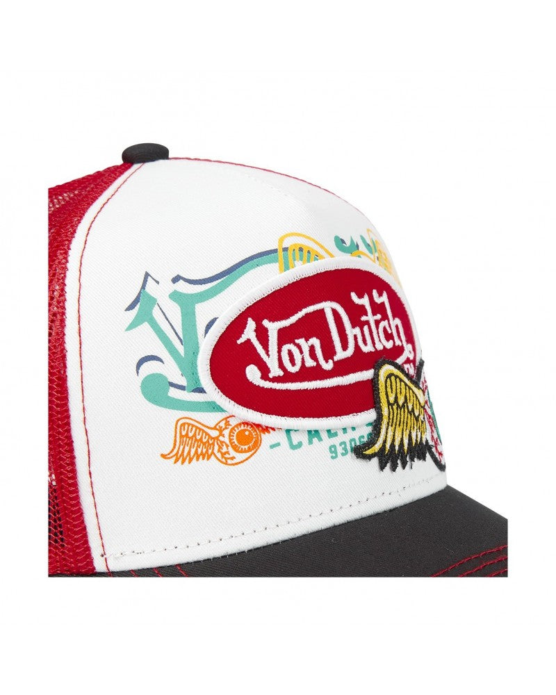 Von Dutch - Boné Trucker Flying Eyes - Branco / Vermelho | Novos Produtos | Produtos mais recentes | Produtos mais vendidos | surfdevils.com