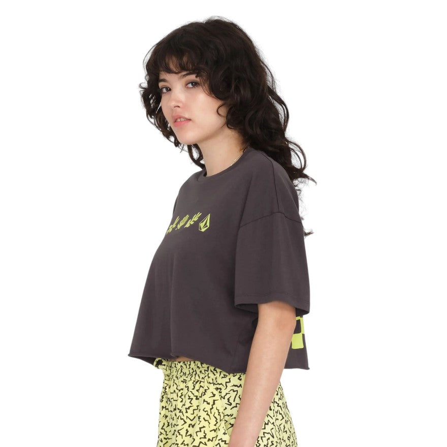 T-shirt da ragazza Volcom Just a Trim - Nera vintage