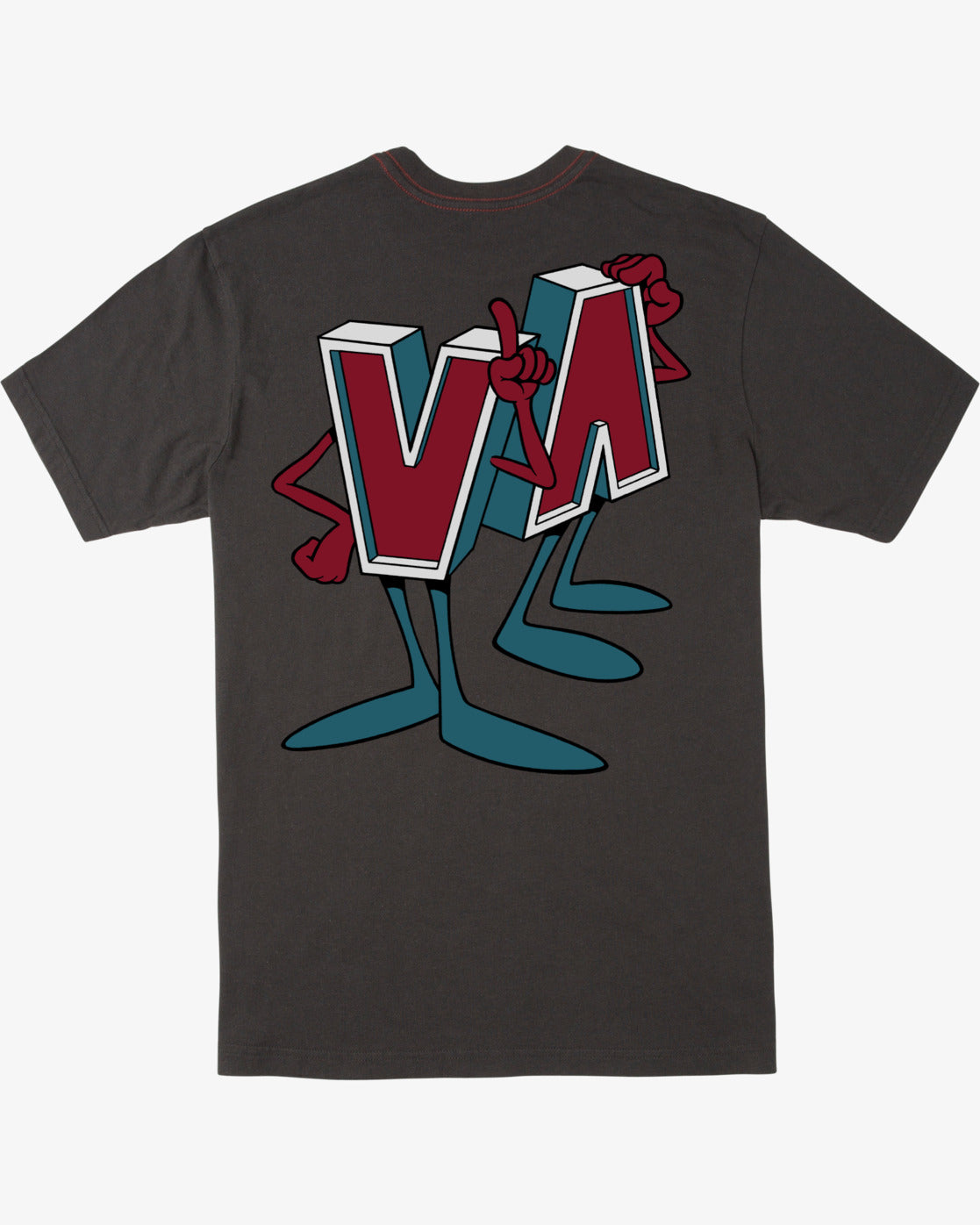 Rvca Dmote Mascot Pirate Black Boy's T-Shirt | surfdevils.com