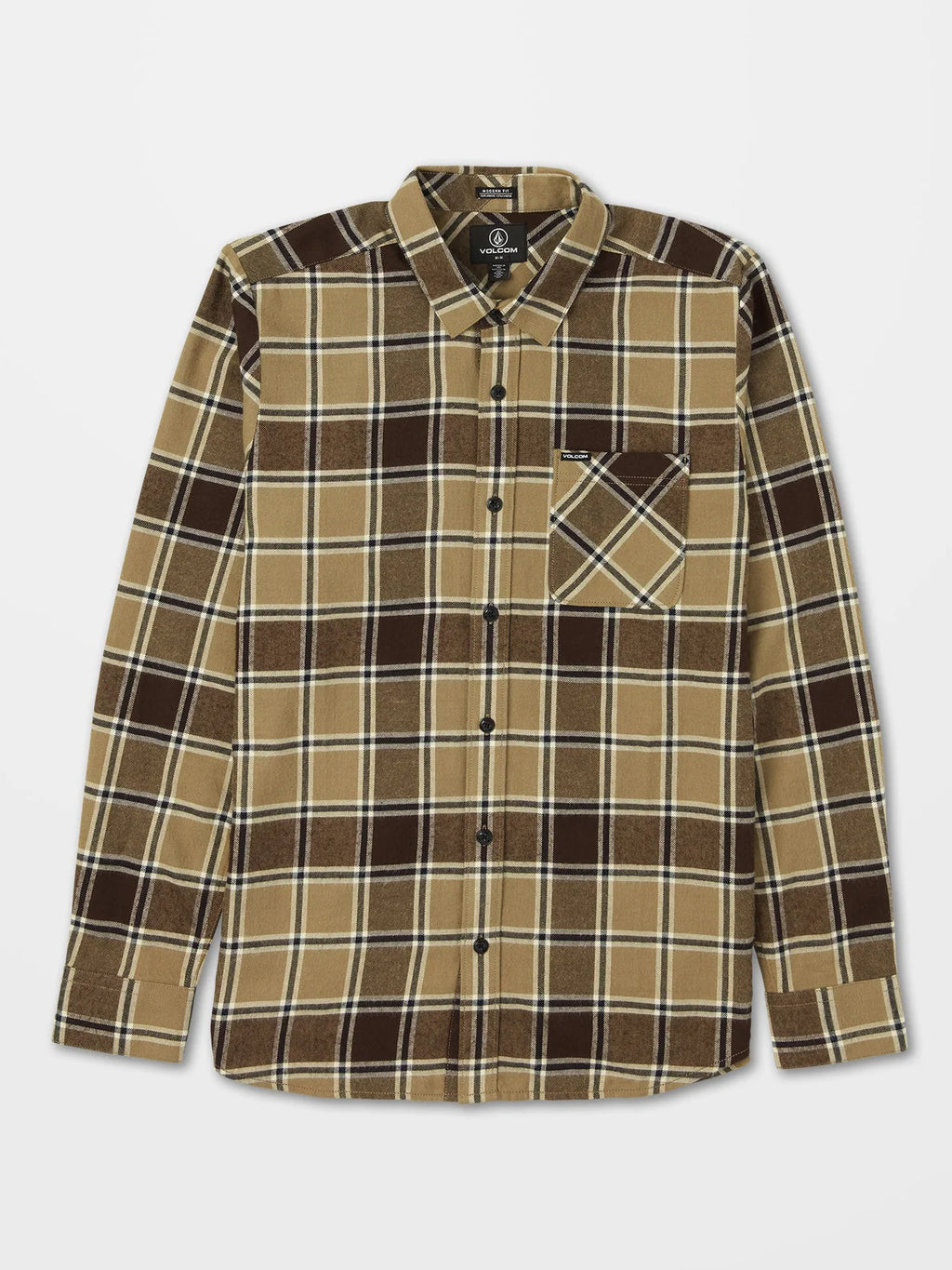 Volcom Caden Plaid Ls Shirt Khaki