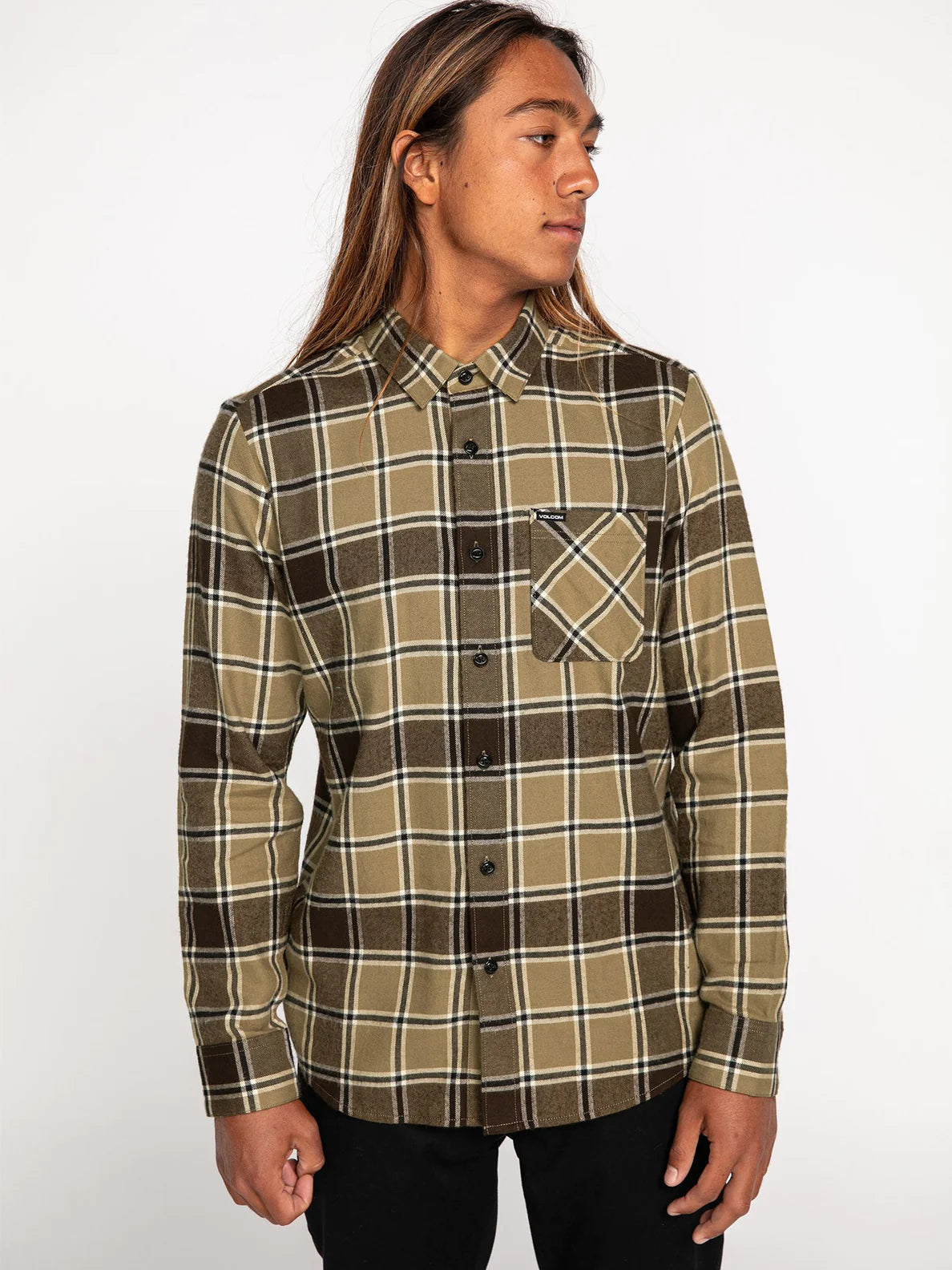 Camicia scozzese Volcom Caden Ls Khaki