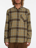 Volcom Caden Plaid Ls Chemise Kaki