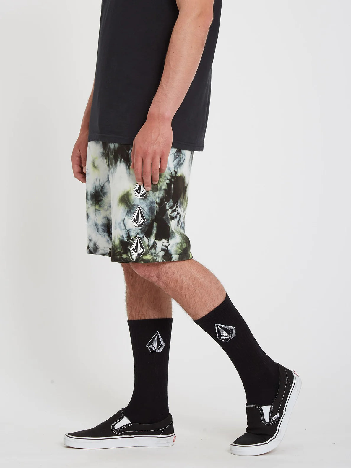 Volcom Iconic Stone Plus Fleece Short Pants Lime Tie Dye