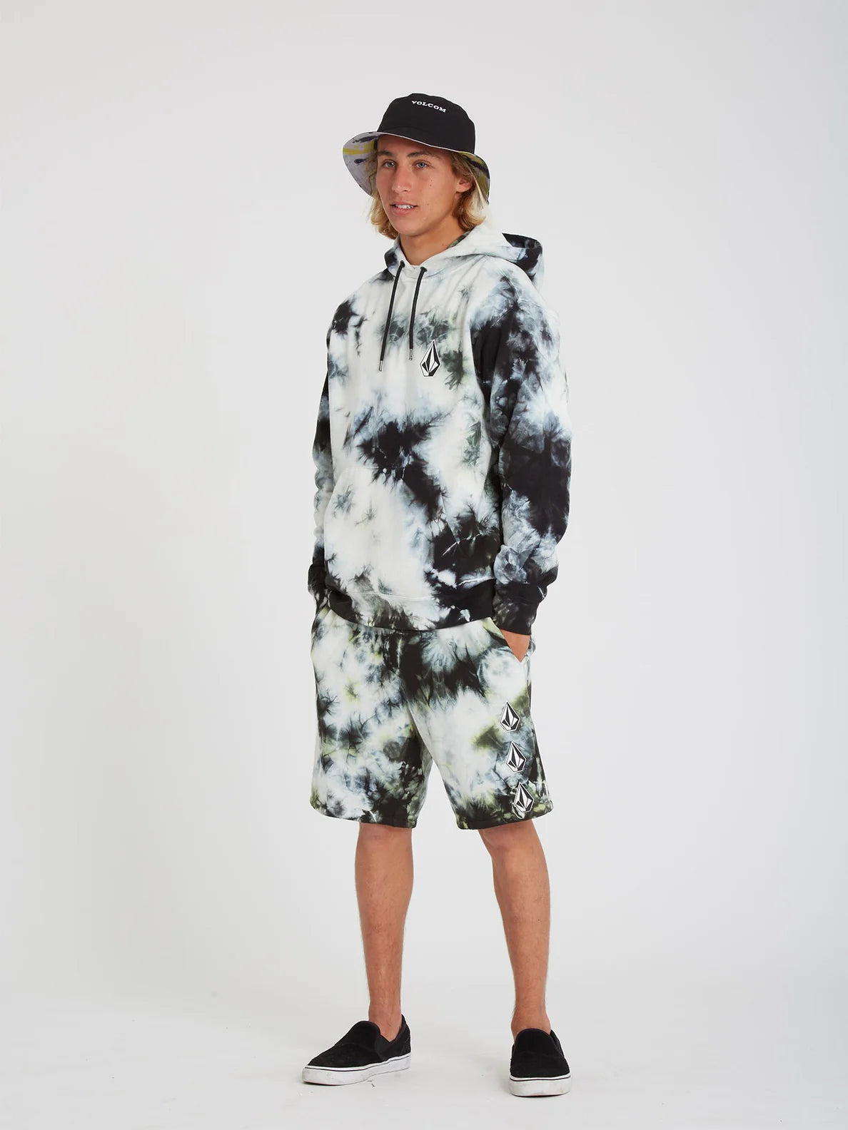 Volcom Iconic Stone Plus Fleece Short Pants Lime Tie Dye