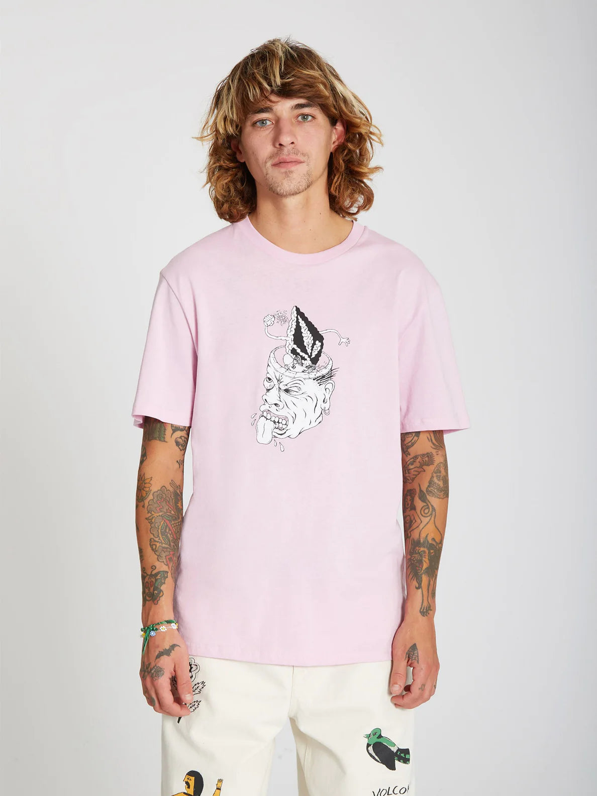 T-shirt rose Volcom Finkstone Paradise