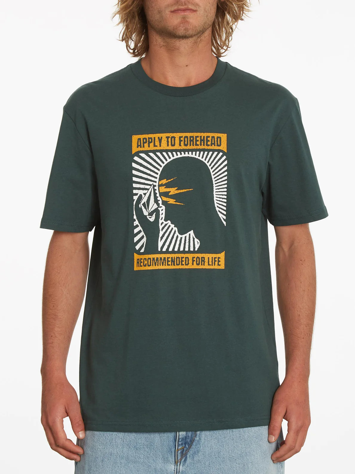 T-shirt verde cedro sulla fronte di Volcom