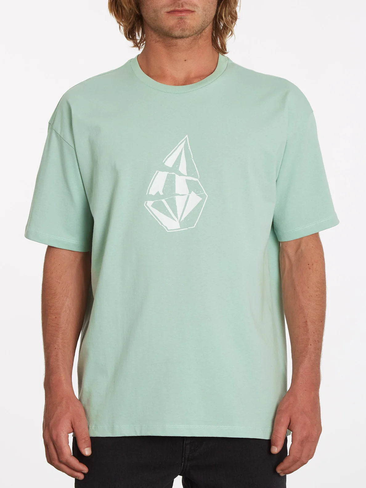 T-shirt verde lichene pietra graffiata di Volcom