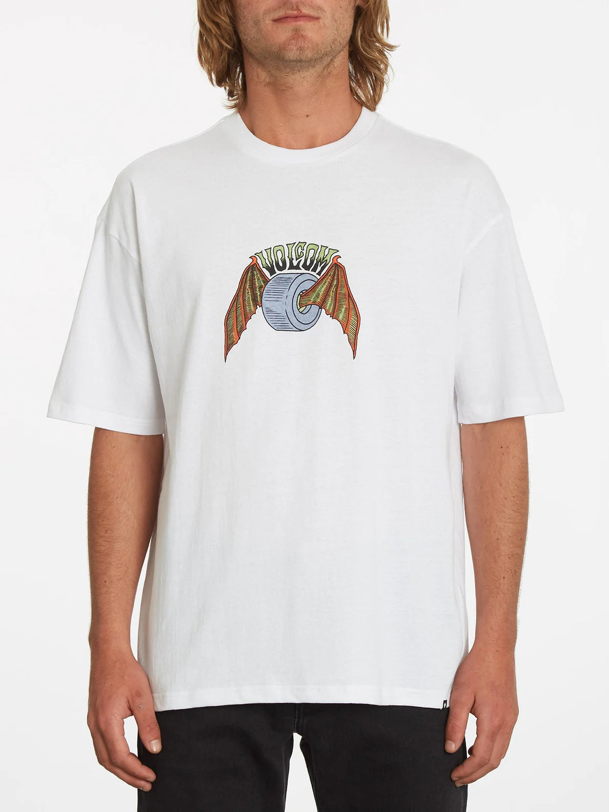 Camiseta Volcom Hell Wheel White | surfdevils.com