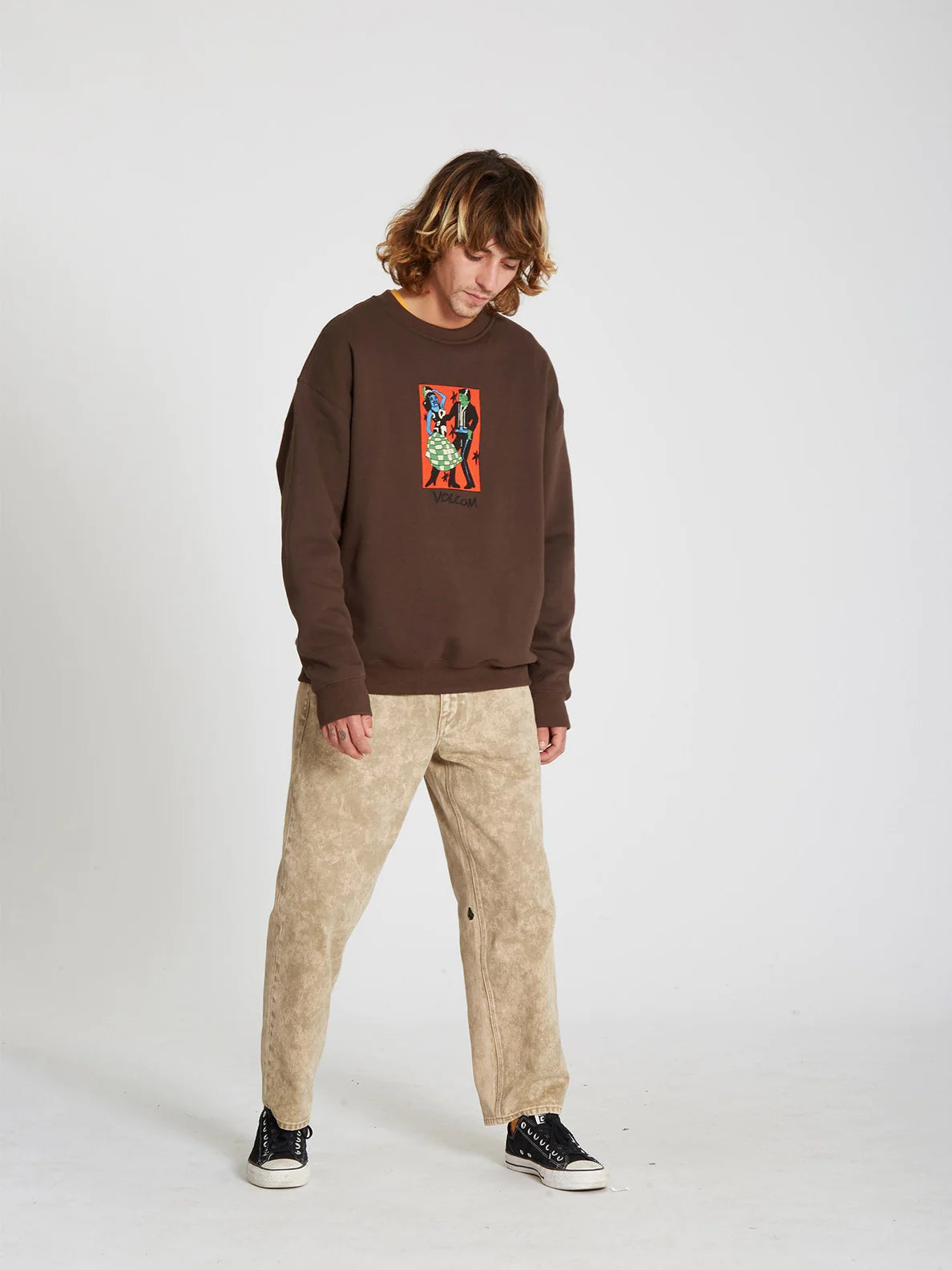 Felpa Volcom bob Mollema Crew Marrone scuro